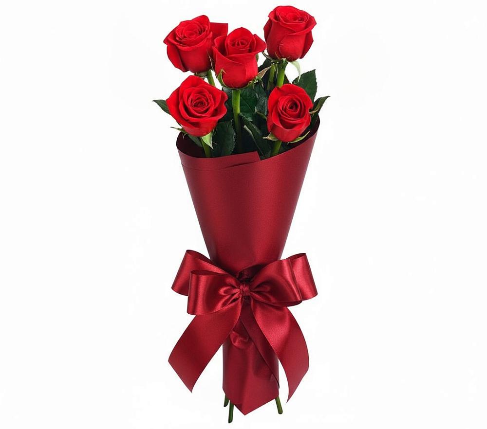 Букет 5 Красных роз Эдлесс Лав в Бердске