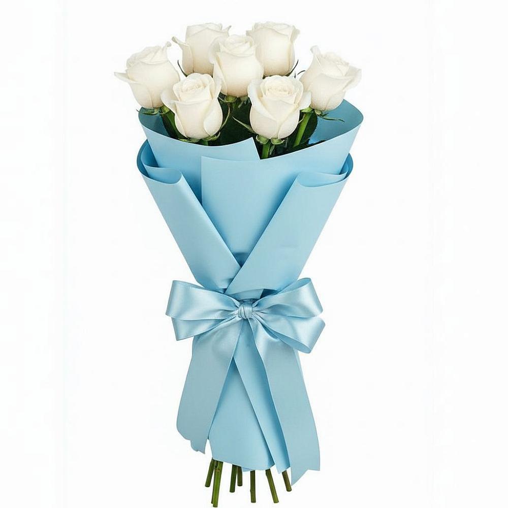 Букет 7 белых роз Проуд в Бердске