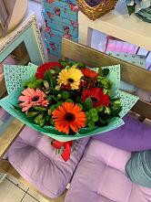 Букет цветов из:  Герберы, Хризантемы и Альстромерии #REPLACE_PRED# Бердске