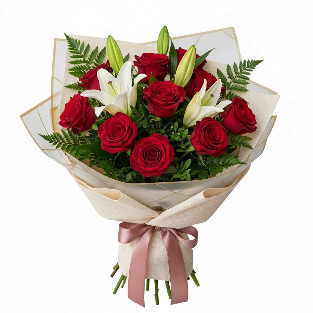 Букет цветов из: Лилии и Розы в Бердске