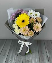 Букет цветов из:  Розы, Герберы и Хризантемы в Бердске