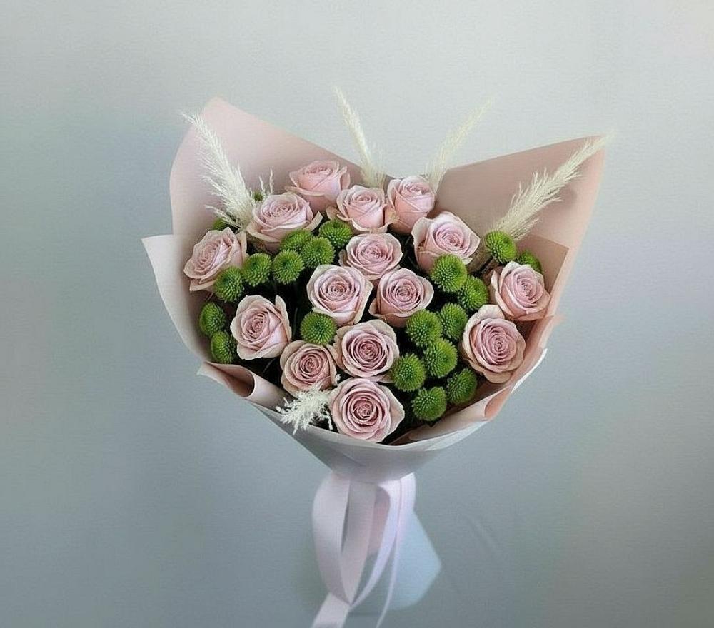 Букет цветов из: Розы и Хризантемы в Бердске