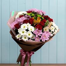 Букет цветов из:  Розы, Хризантемы и Альстромерии в Бердске