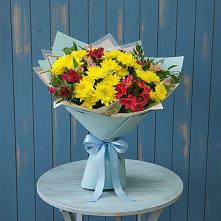 Букет цветов из:  Альстромерии и Хризантемы #REPLACE_PRED# Бердске
