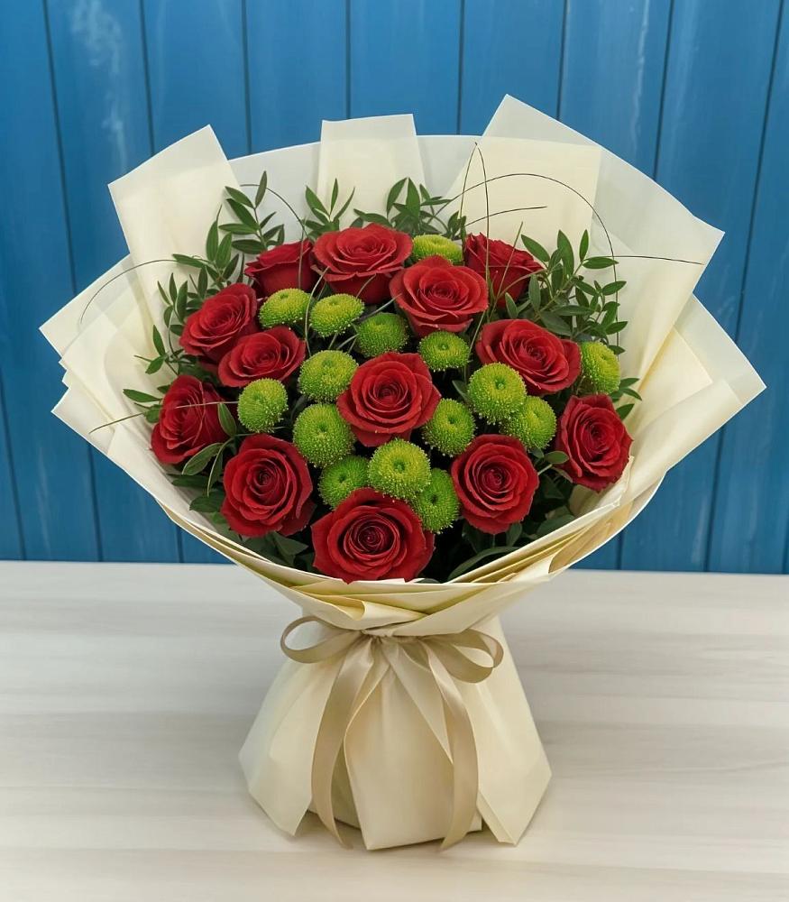 Букет цветов из: Розы и Хризантемы в Бердске